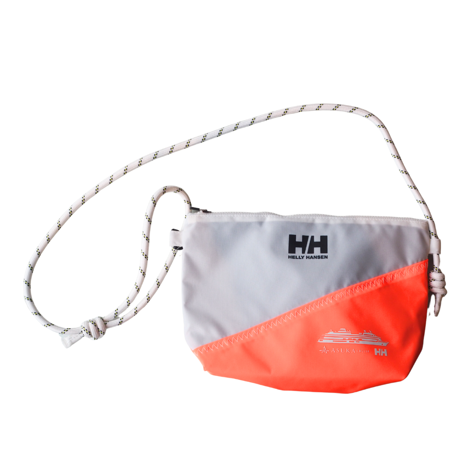 FJアイコン国内未発表　 ホワイト/レッド 収納袋付き HELLY HANSEN シグナルフラッグポシェット 飛鳥クルーズオリジナル