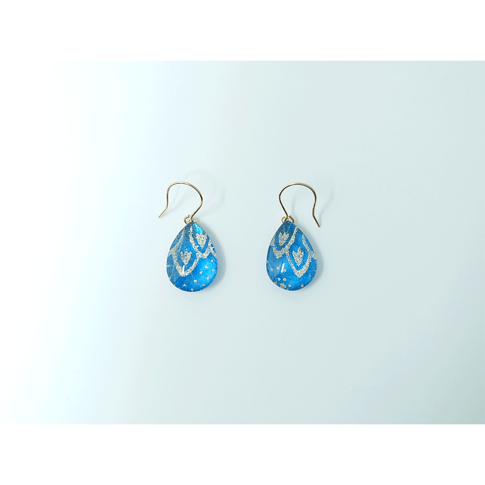 ブルーヒュメ　イヤリング Gold Glitter Swing Heart | BLEU FUME